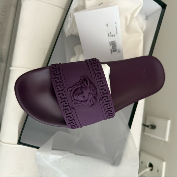 Versace Deep Purple Slide Sandals - Picture 3 of 8